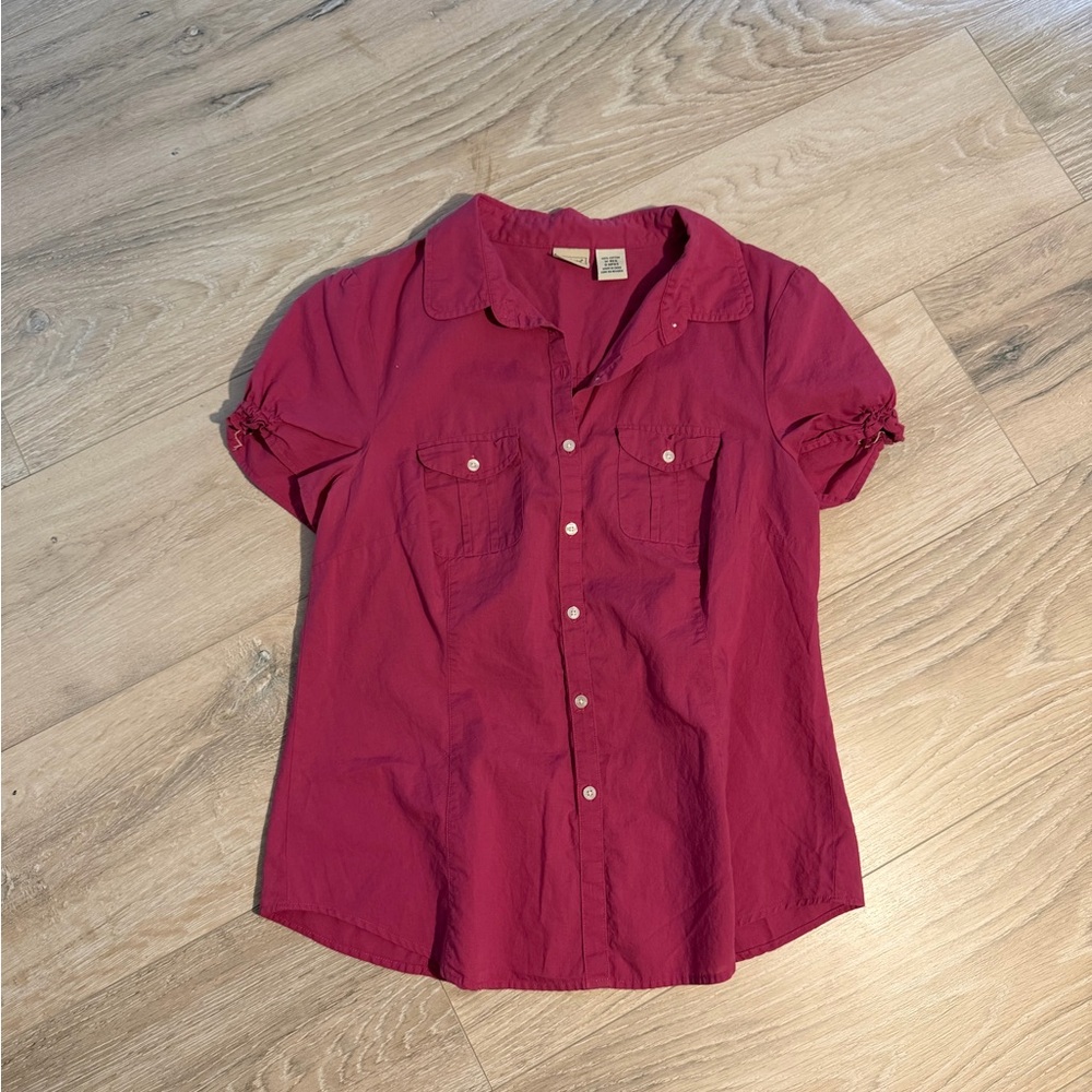 L.L.‎ Bean Women's Burgundy Button Down Shirt